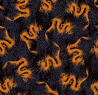 中国龙四面连续图图片