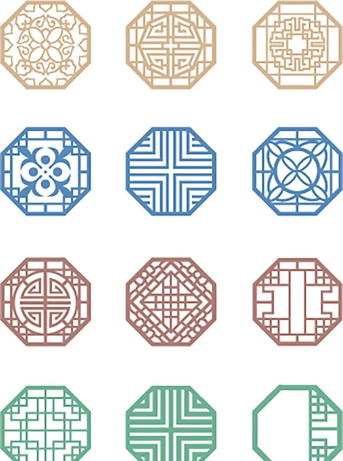 中式传统图案图片ai矢量模版下载