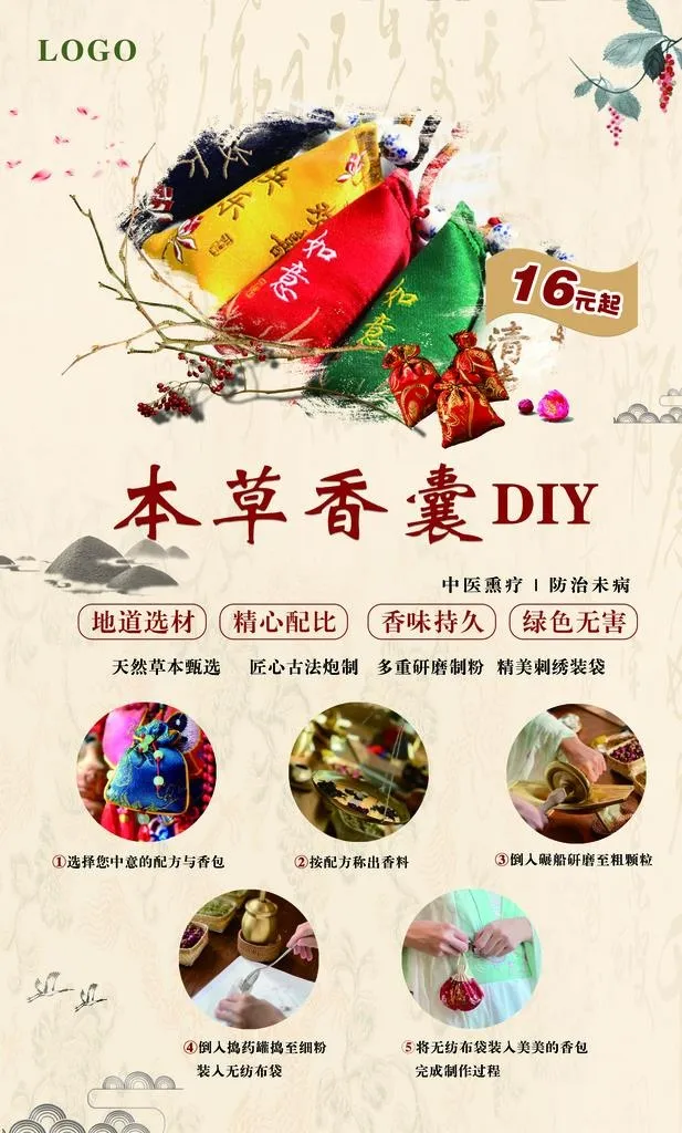 本草香囊DIY图片(4488x7086)psd模版下载