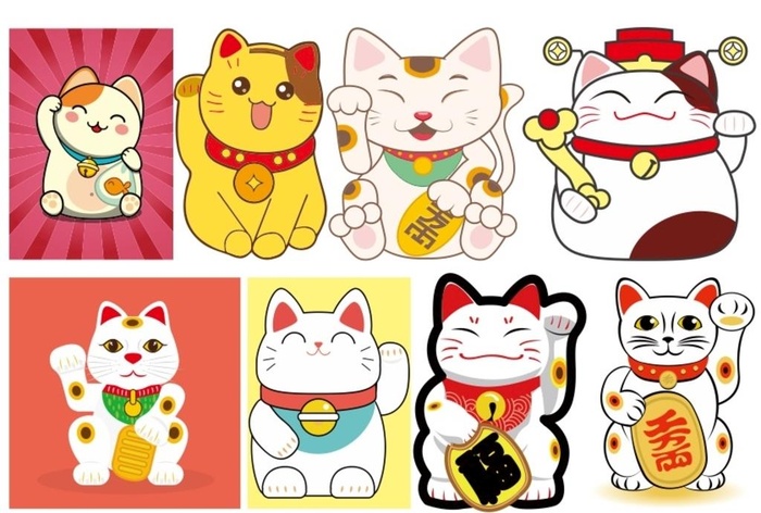 招财猫图片cdr矢量模版下载