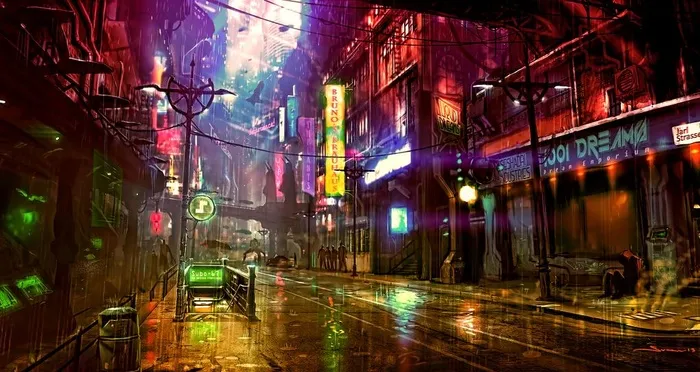赛博朋克风未来科技插画图片