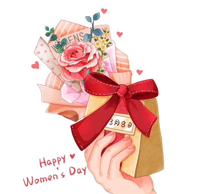 妇女节插画花束图片