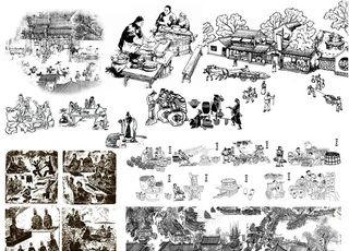 复古图 酿酒图图片