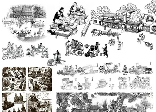 复古图 酿酒图图片