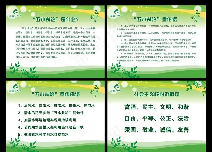 五水共治展板图片cdr矢量模版下载