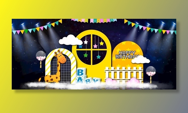 呆萌长颈鹿背景图片