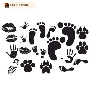 脚印手印图标图片