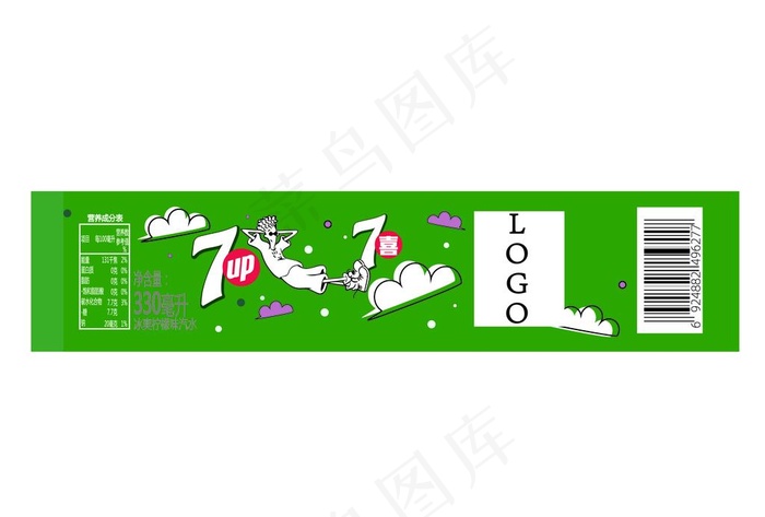 七喜 7喜 瓶贴图片ai矢量模版下载