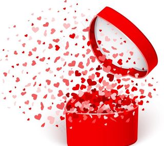 红色爱心礼盒图片
