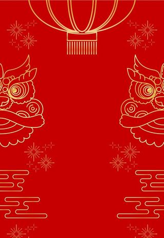 烫金舞狮新年底纹图片