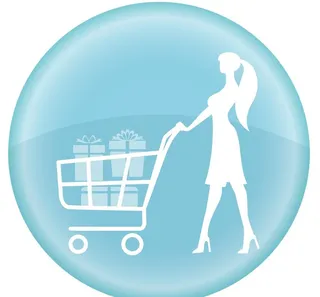 女士推购物车图片