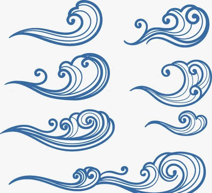 手绘海浪图片ai矢量模版下载
