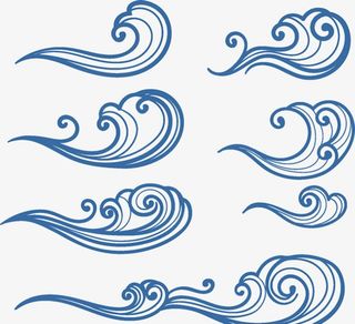 手绘海浪图片