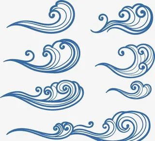 手绘海浪图片