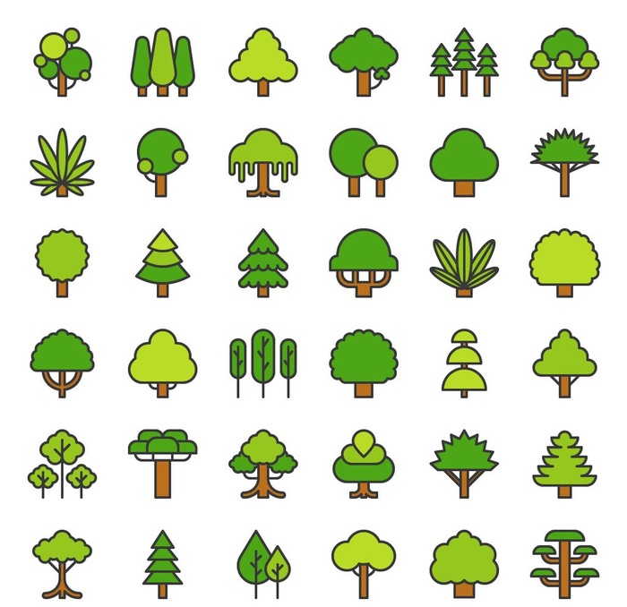 卡通树矢量图图片