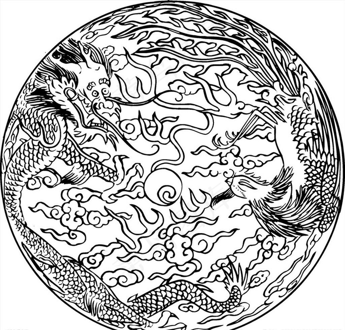 龙凤呈祥矢量图图片