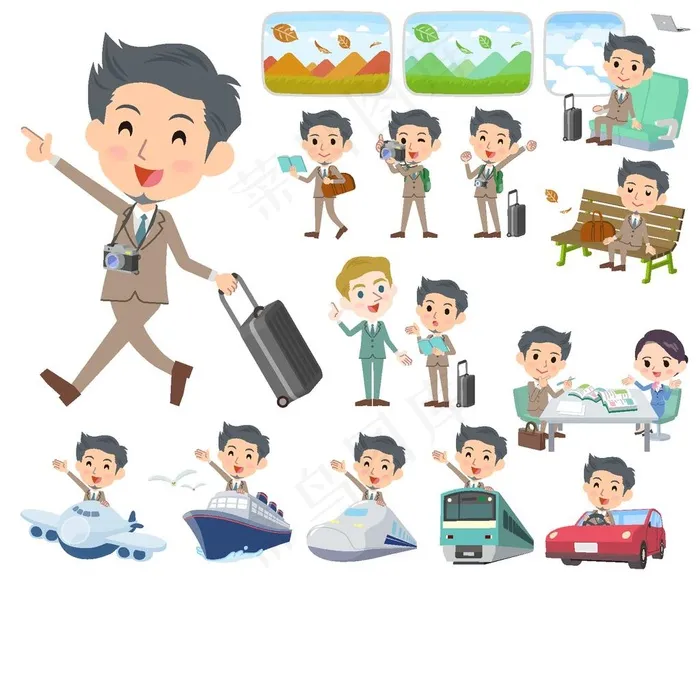 卡通人物图片ai矢量模版下载