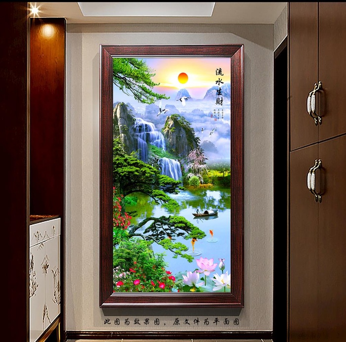 迎客松玄关画图片