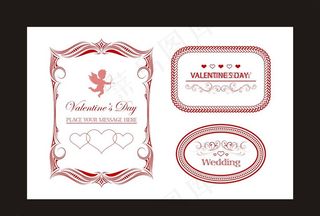 欧式边框 花纹 丘比特 爱心图片