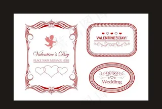 欧式边框 花纹 丘比特 爱心图片