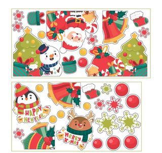 圣诞装饰图案雪人雪花铃铛元素图片