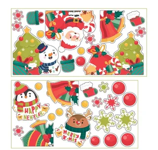 圣诞装饰图案雪人雪花铃铛元素图片