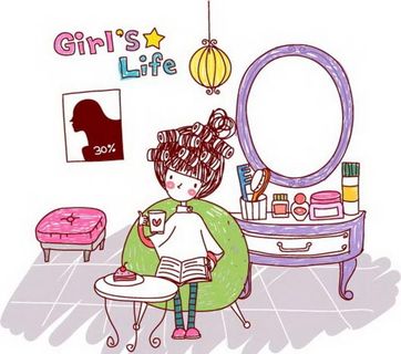 卡通时尚女孩图片