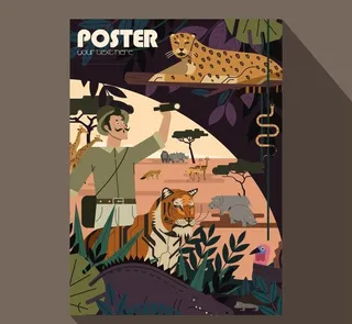 草原探险男子海报图片