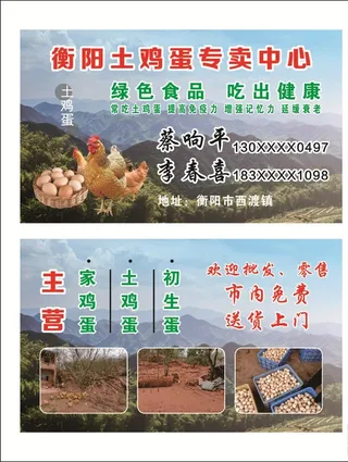 土鸡蛋名片图片