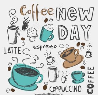 手绘咖啡元素图片
