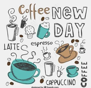 手绘咖啡元素图片