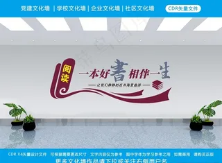 阅读书吧 图书室 阅览室文化墙图片