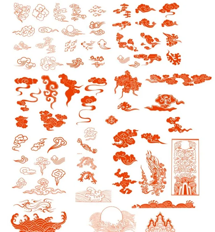 中国风古典云纹图片cdr矢量模版下载
