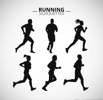 奔跑跑步剪影图片