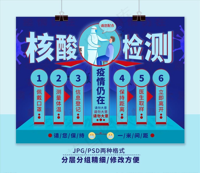 核酸检测海报图片psd模版下载