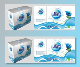 包装箱礼盒清洁剂蓝色图片