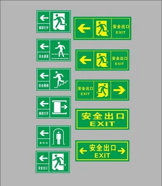 安全通道标识 紧急出口标识图片
