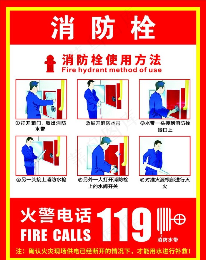 消防栓贴纸图片cdr矢量模版下载