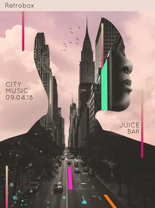 双重曝光人物艺术创意海报图片