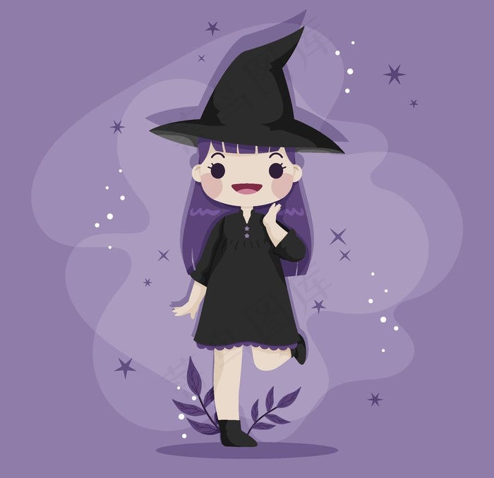 卡通魔女图片