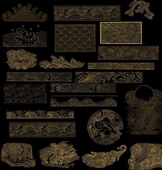 金色花纹 中秋节花纹   云翔图片