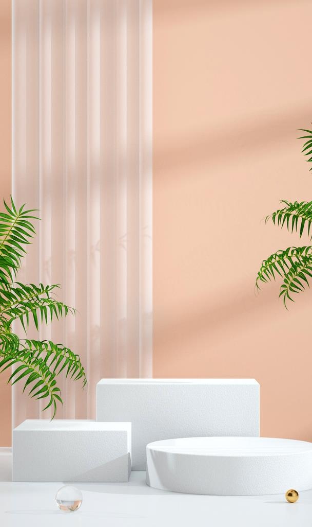 3D家居清新台子海报背景图片