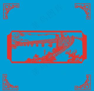 南京长江大桥剪纸图片