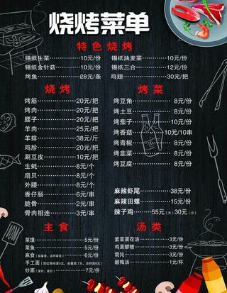 烧烤菜单图片