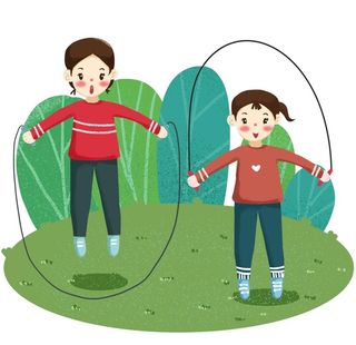 跳绳插画素材图片