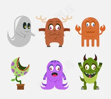 万圣节卡通怪物图片