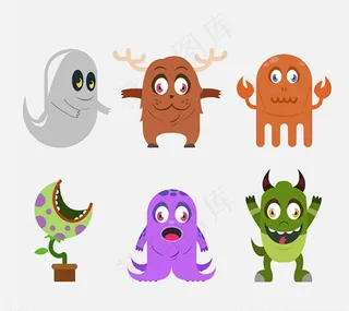 万圣节卡通怪物图片