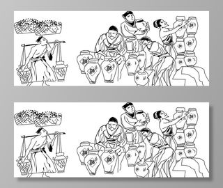 古代作坊人物图片