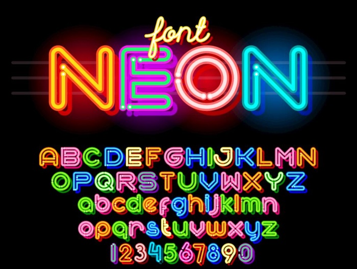 霓虹灯字母图片