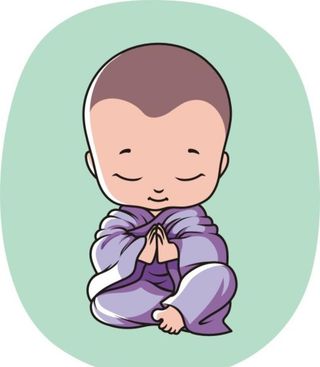 小和尚矢量图图片